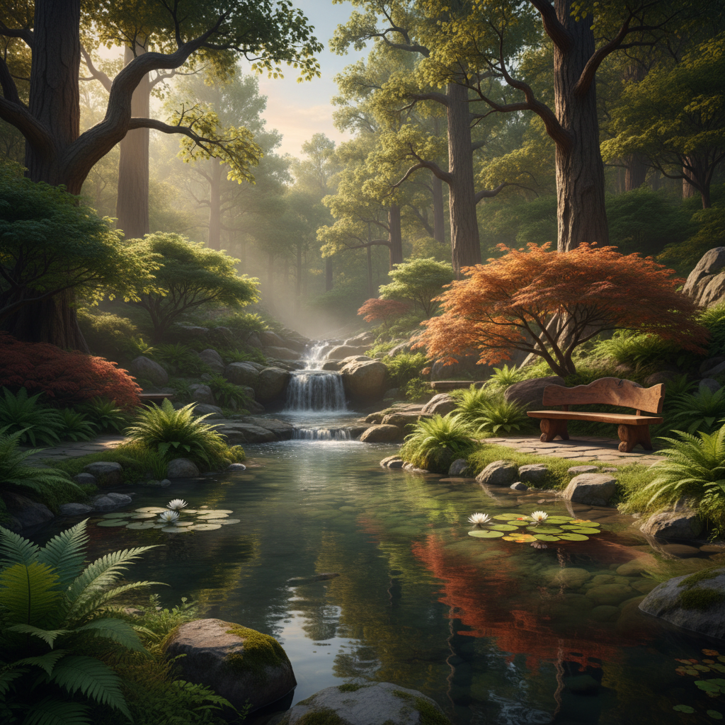 Peaceful outdoor setting suggesting calm and relaxation